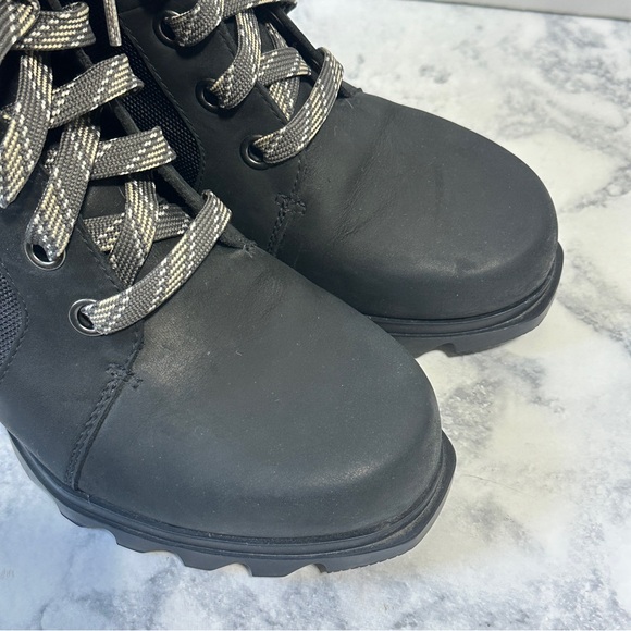 Sorel black Joan of Arctic Wedge III Lexie Boot Waterproof Leather Wedge Boots 9 - Picture 8 of 9